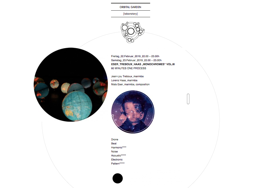 „eser treboux haas“      22./23. feb orbital garden bern